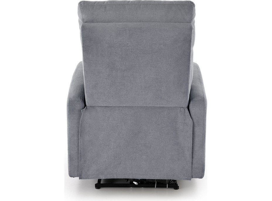 Elektrické polohovacie kreslo CARINIO - čalúnené látkou - popolavo šedé