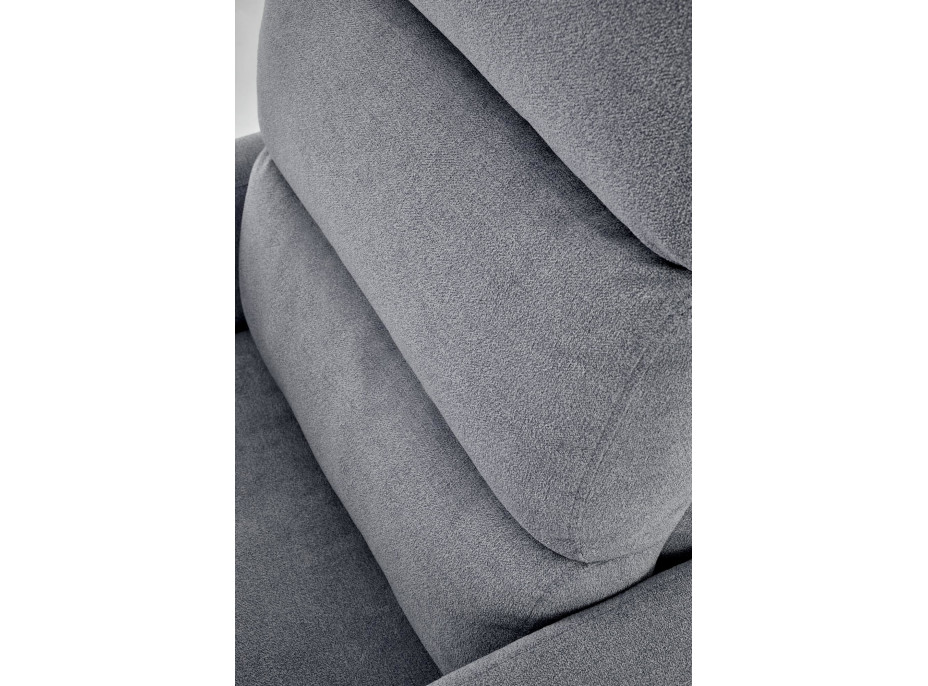 Elektrické polohovacie kreslo CARINIO - čalúnené látkou - popolavo šedé