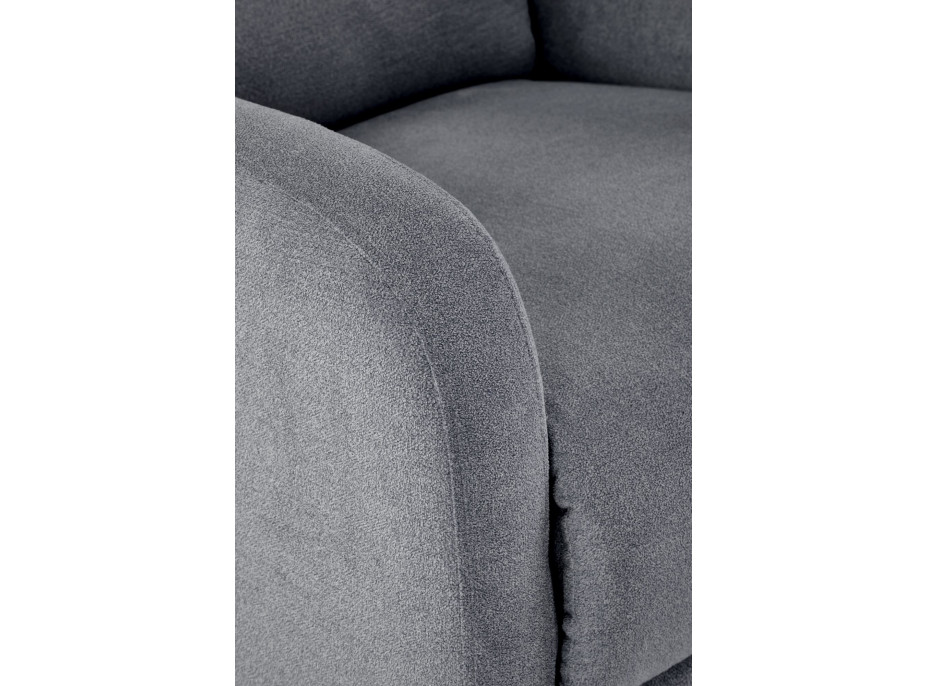 Elektrické polohovacie kreslo CARINIO - čalúnené látkou - popolavo šedé