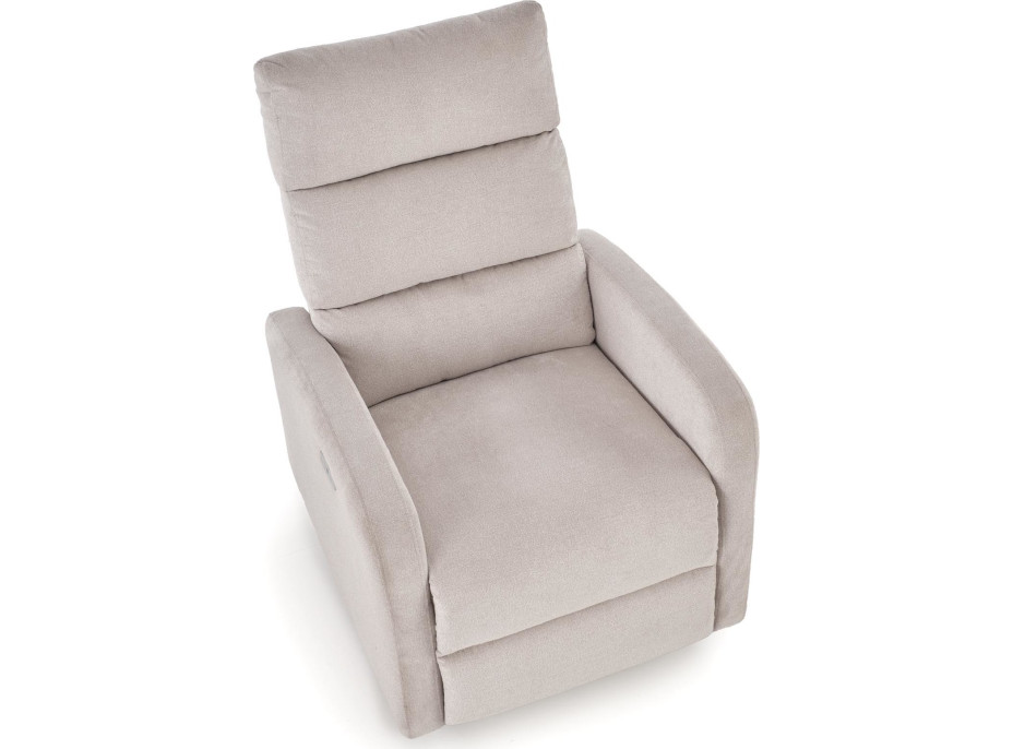 Elektrické polohovacie kreslo CARINIO - čalúnené látkou - béžové