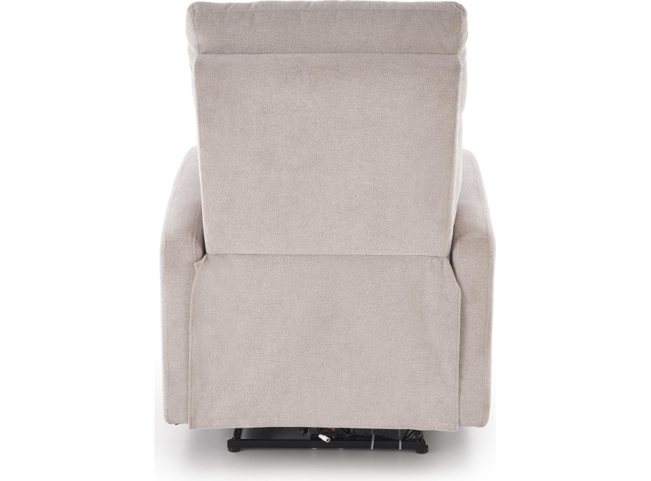 Elektrické polohovacie kreslo CARINIO - čalúnené látkou - béžové