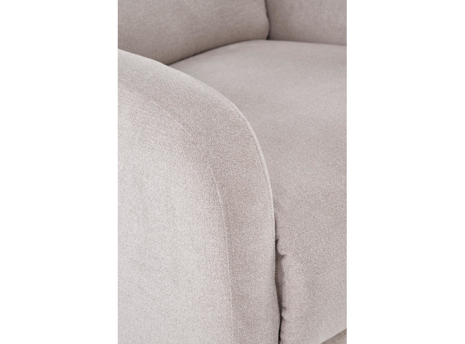 Elektrické polohovacie kreslo CARINIO - čalúnené látkou - béžové