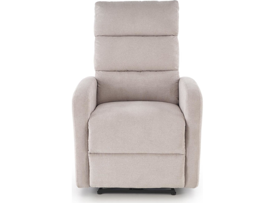 Elektrické polohovacie kreslo CARINIO - čalúnené látkou - béžové