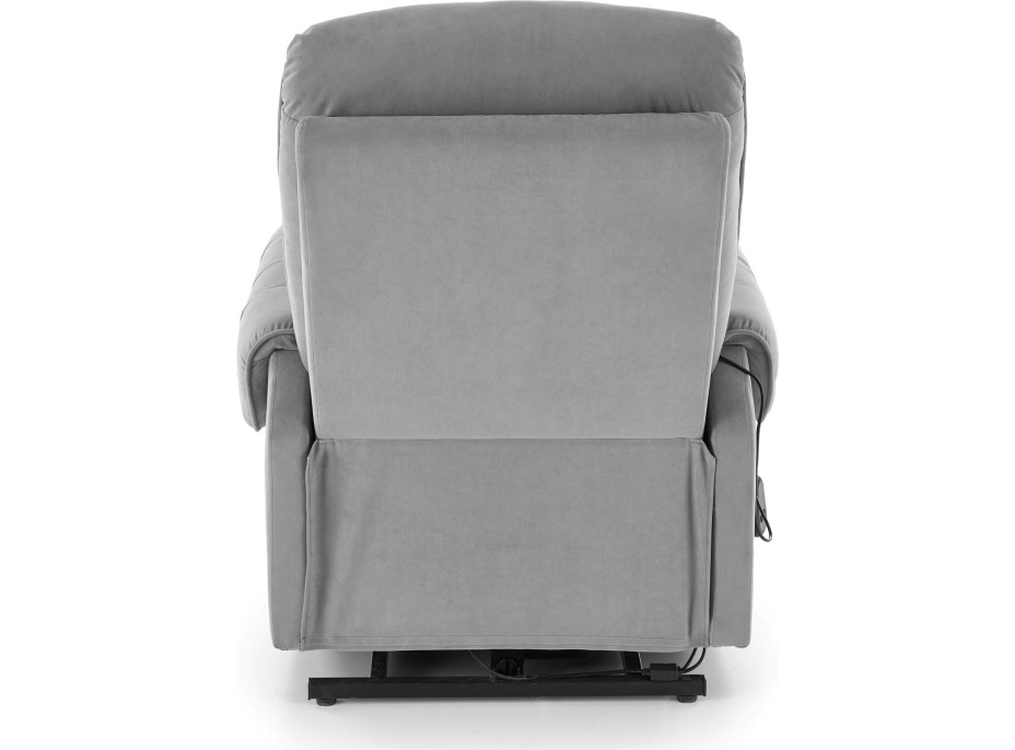 Elektrické polohovacie kreslo HORTON - čalúnené látkou - popolavo šedé