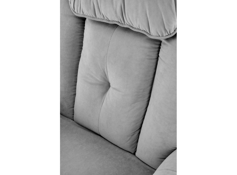 Elektrické polohovacie kreslo HORTON - čalúnené látkou - popolavo šedé