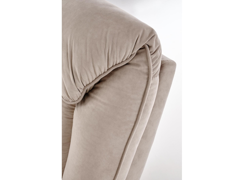 Elektrické polohovacie kreslo HORTON - čalúnené látkou - béžové