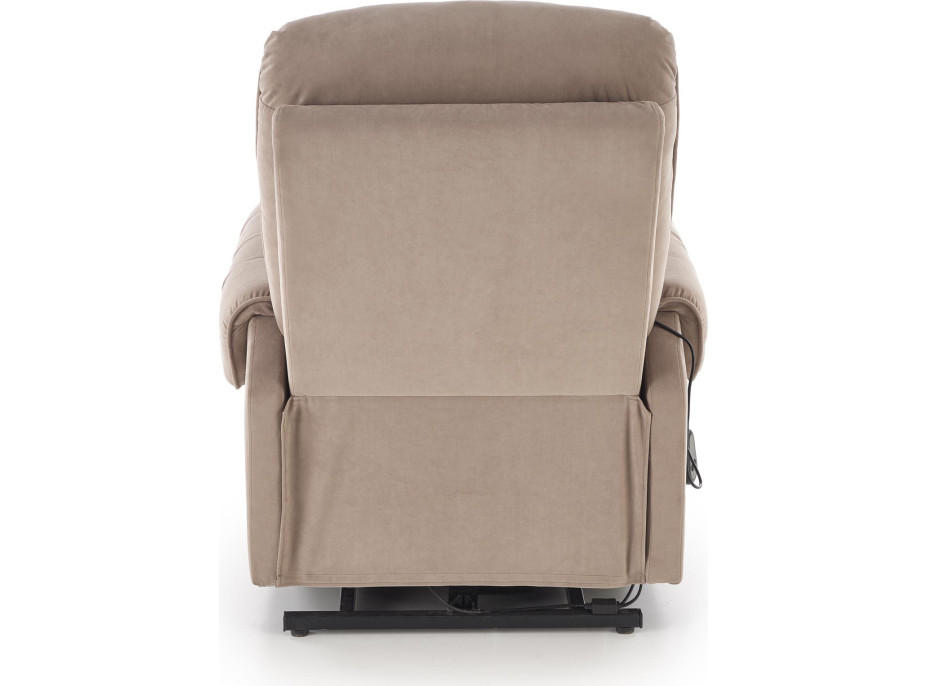 Elektrické polohovacie kreslo HORTON - čalúnené látkou - béžové
