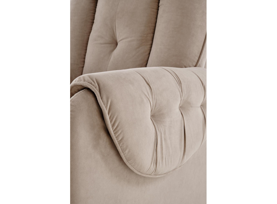 Elektrické polohovacie kreslo HORTON - čalúnené látkou - béžové