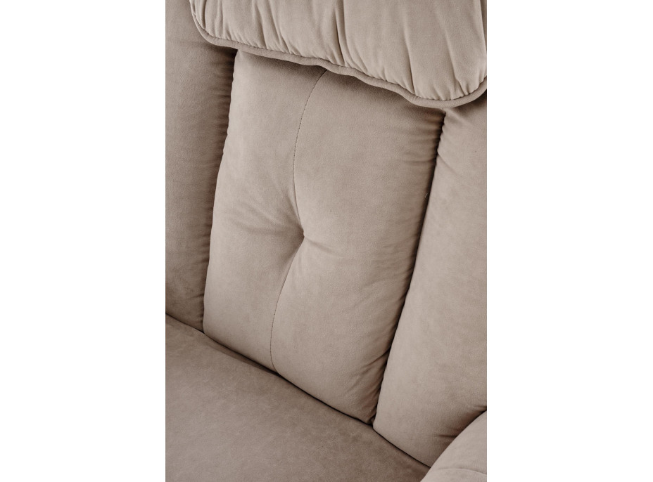 Elektrické polohovacie kreslo HORTON - čalúnené látkou - béžové