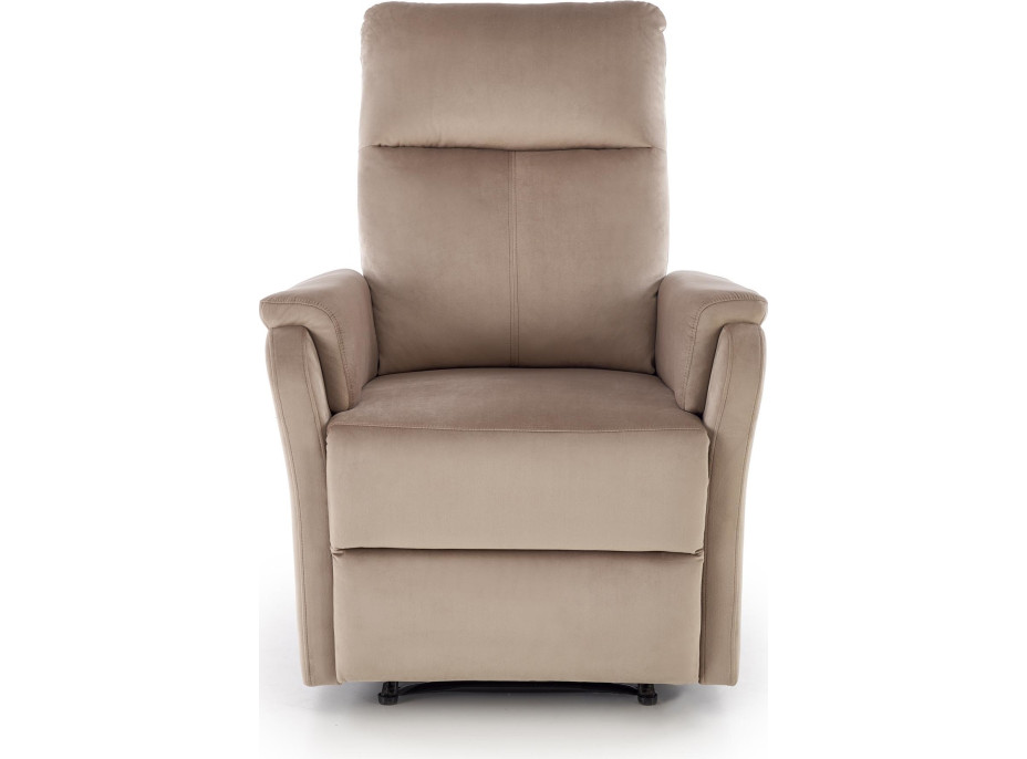 Elektrické polohovacie kreslo CROCUS - čalúnené látkou - béžové