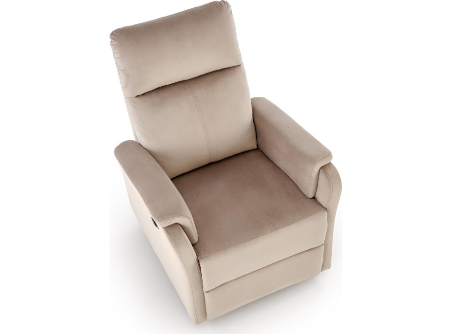 Elektrické polohovacie kreslo CROCUS - čalúnené látkou - béžové