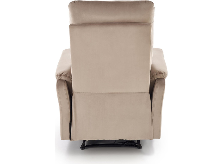 Elektrické polohovacie kreslo CROCUS - čalúnené látkou - béžové