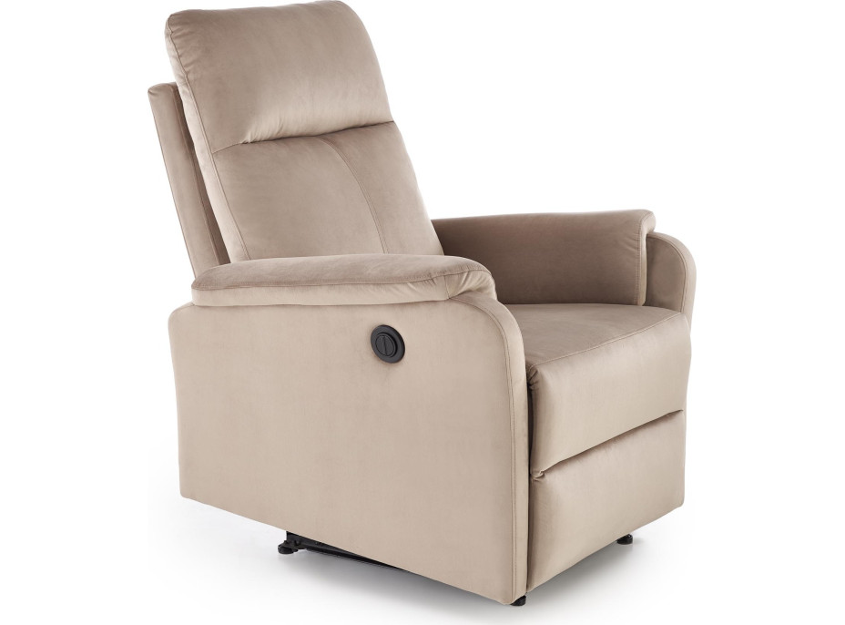 Elektrické polohovacie kreslo CROCUS - čalúnené látkou - béžové