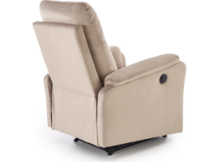 Elektrické polohovacie kreslo CROCUS - čalúnené látkou - béžové