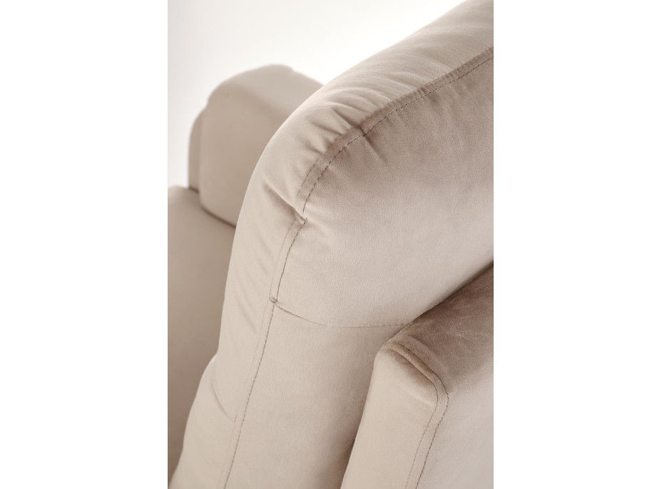 Elektrické polohovacie kreslo CROCUS - čalúnené látkou - béžové