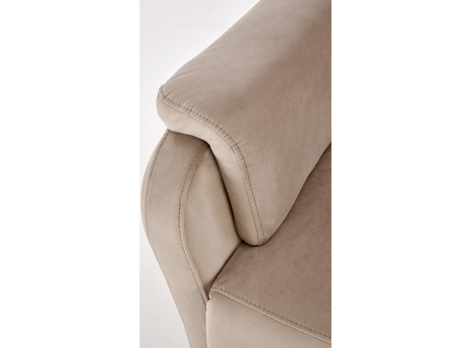 Elektrické polohovacie kreslo CROCUS - čalúnené látkou - béžové