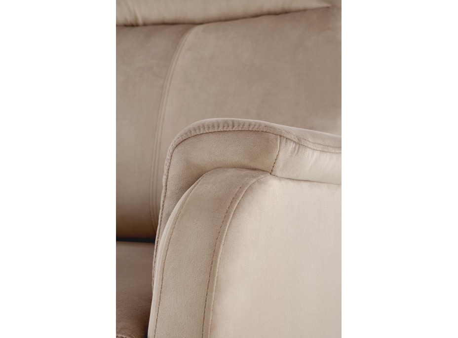 Elektrické polohovacie kreslo CROCUS - čalúnené látkou - béžové