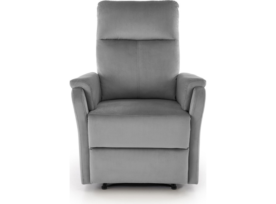 Elektrické polohovacie kreslo CROCUS - čalúnené látkou - popolavo šedé