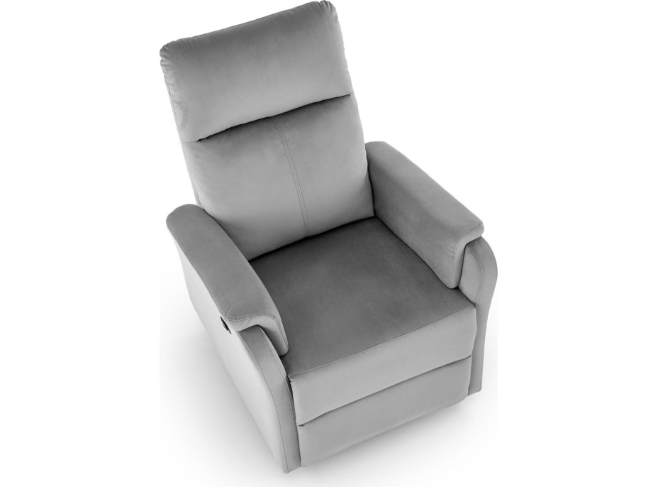 Elektrické polohovacie kreslo CROCUS - čalúnené látkou - popolavo šedé