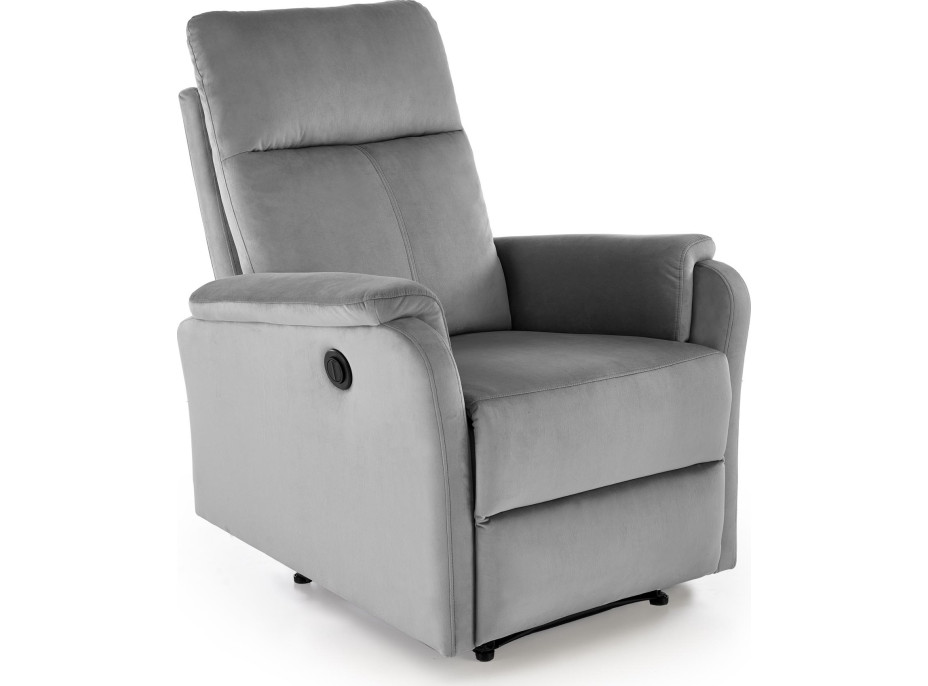 Elektrické polohovacie kreslo CROCUS - čalúnené látkou - popolavo šedé