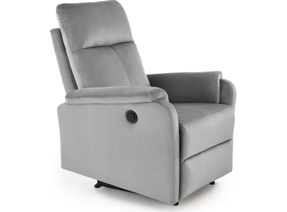 Elektrické polohovacie kreslo CROCUS - čalúnené látkou - popolavo šedé