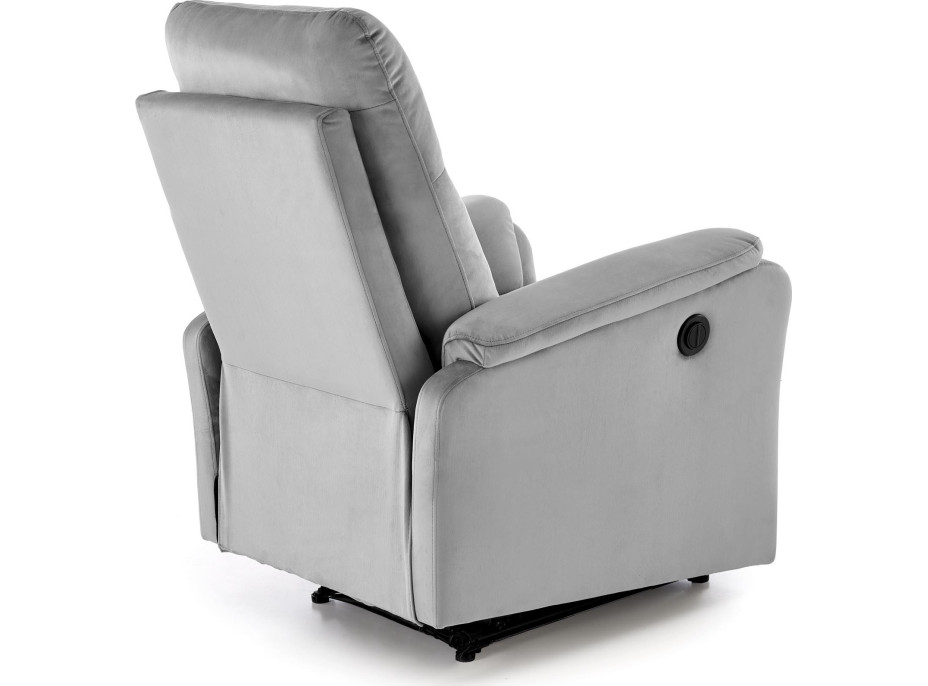 Elektrické polohovacie kreslo CROCUS - čalúnené látkou - popolavo šedé