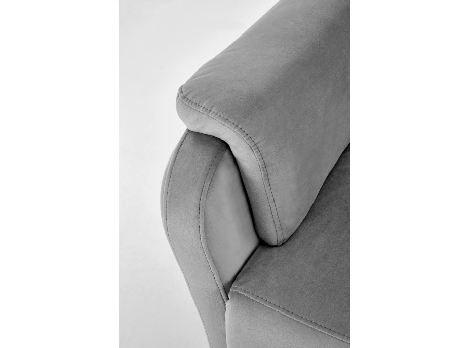 Elektrické polohovacie kreslo CROCUS - čalúnené látkou - popolavo šedé