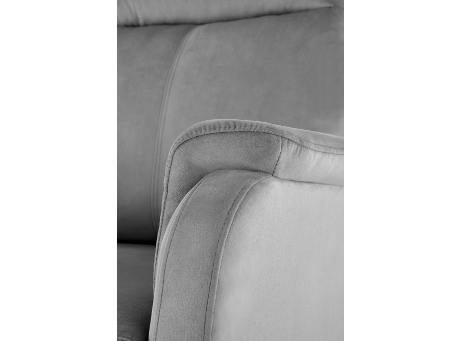 Elektrické polohovacie kreslo CROCUS - čalúnené látkou - popolavo šedé