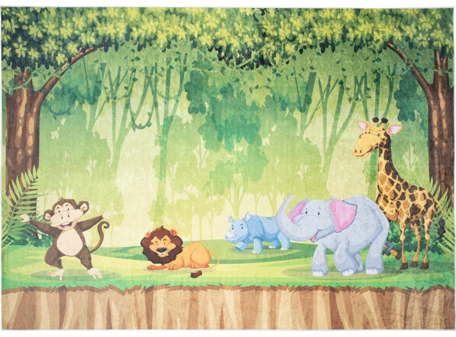 Detský koberec EMMA - Zvieratká v džungli, 80x150 cm