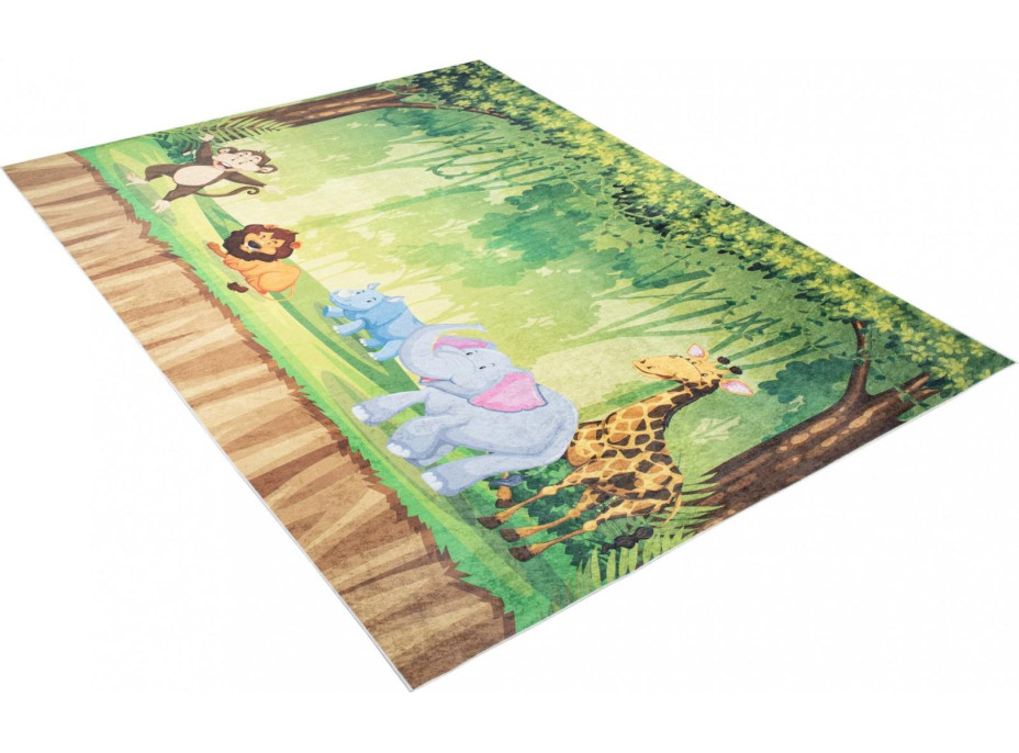 Detský koberec EMMA - Zvieratká v džungli, 80x150 cm