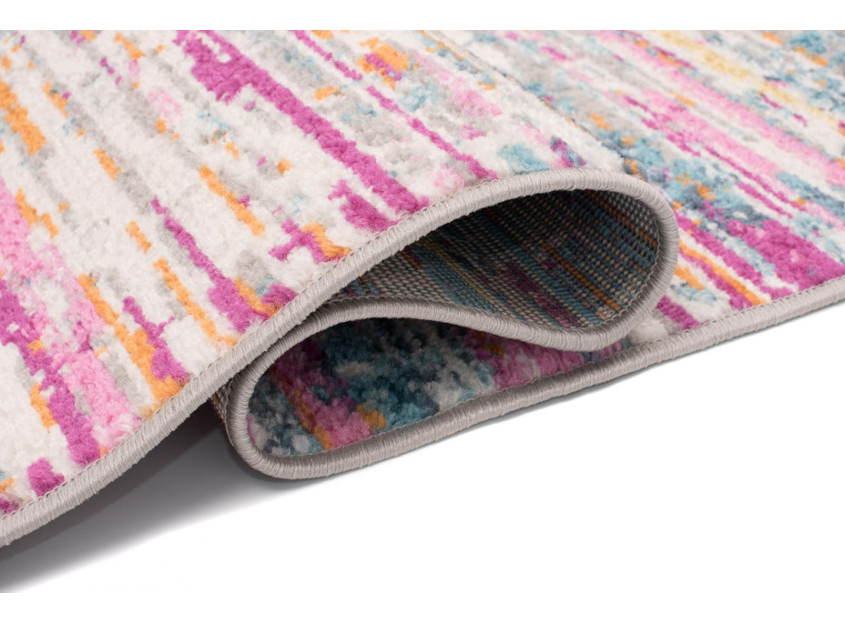 Kusový koberec AZUR static - šedý/ružový/modrý, 120x170 cm
