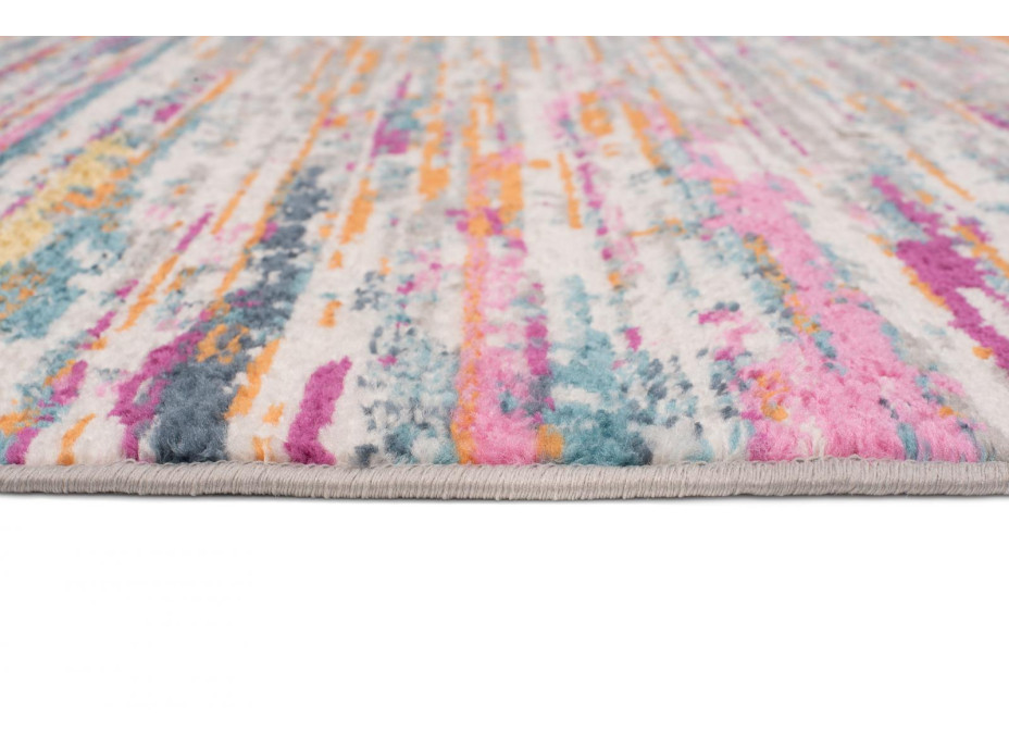 Kusový koberec AZUR static - šedý/ružový/modrý, 120x170 cm