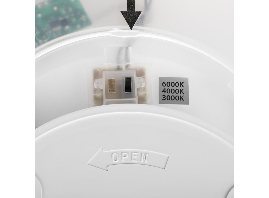 KANLUX AZPO stropné LED svietidlo, ø 290mm, 18, 5W, 3000/4000/6000K, IP54, biela 31514