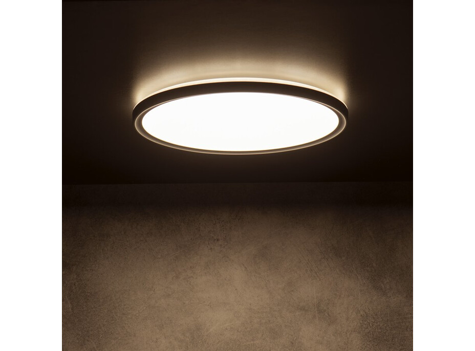 KANLUX AZPO stropné LED svietidlo, ø 290mm, 18, 5W, 3000/4000/6000K, IP54, čierna mat 31515