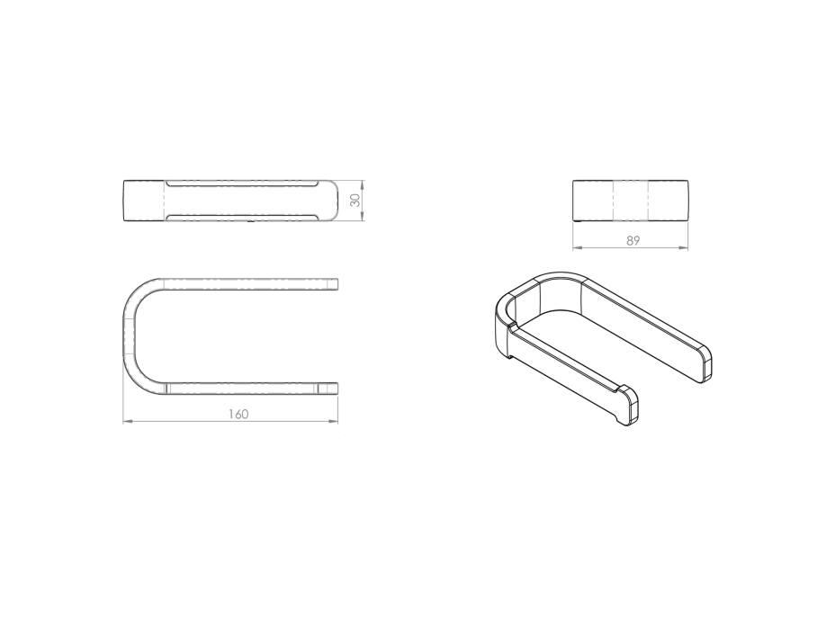 Gedy OUTLINE držiak toaletného papiera, čierna mat 322414