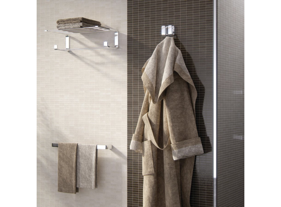 Gedy OUTLINE polica na uteráky s hrazdou, chróm 323513