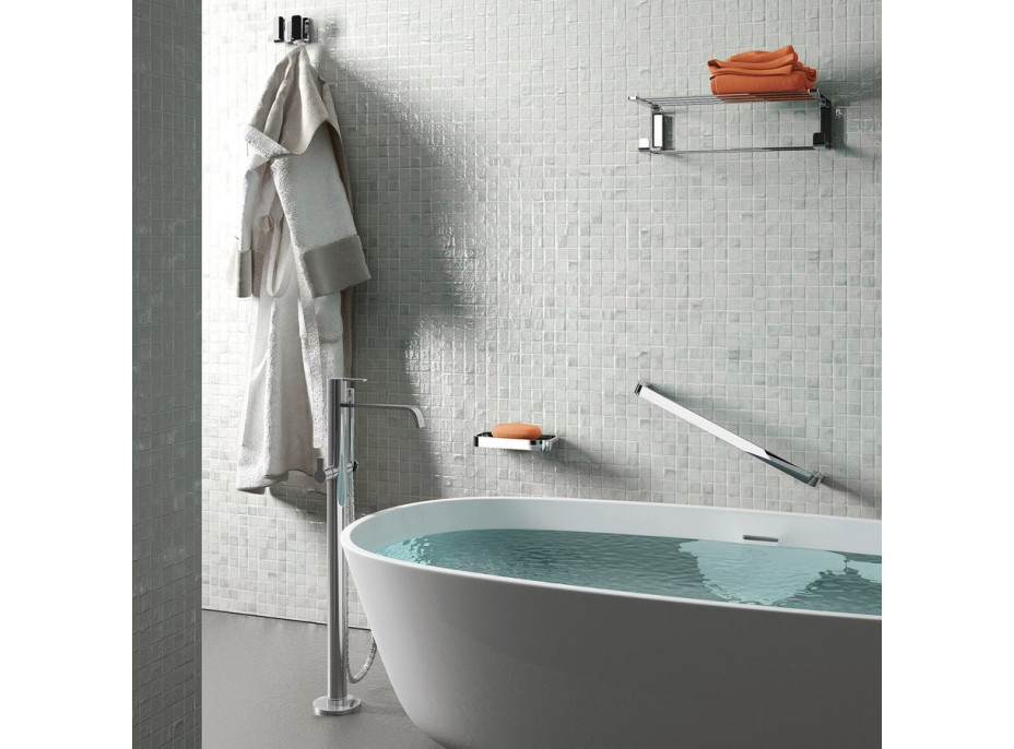 Gedy OUTLINE polica na uteráky s hrazdou, chróm 323513