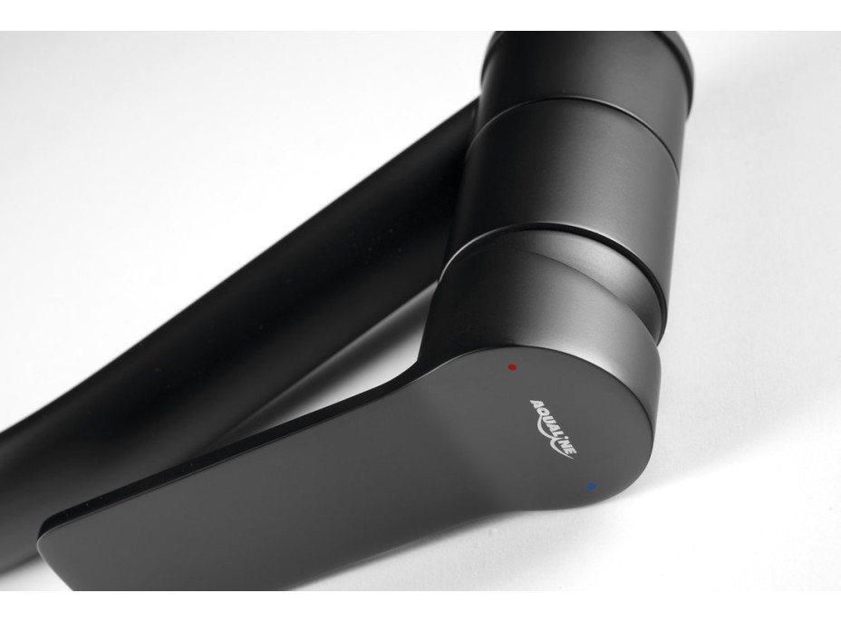 Aqualine SINTRA umývadlová batéria s otočnou hubicou, čierna mat SX001B