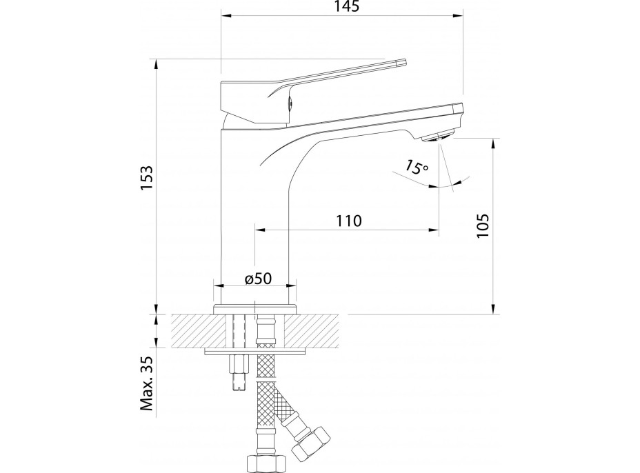 Aqualine SINTRA stojanková umývadlová batéria, čierna mat SX002B