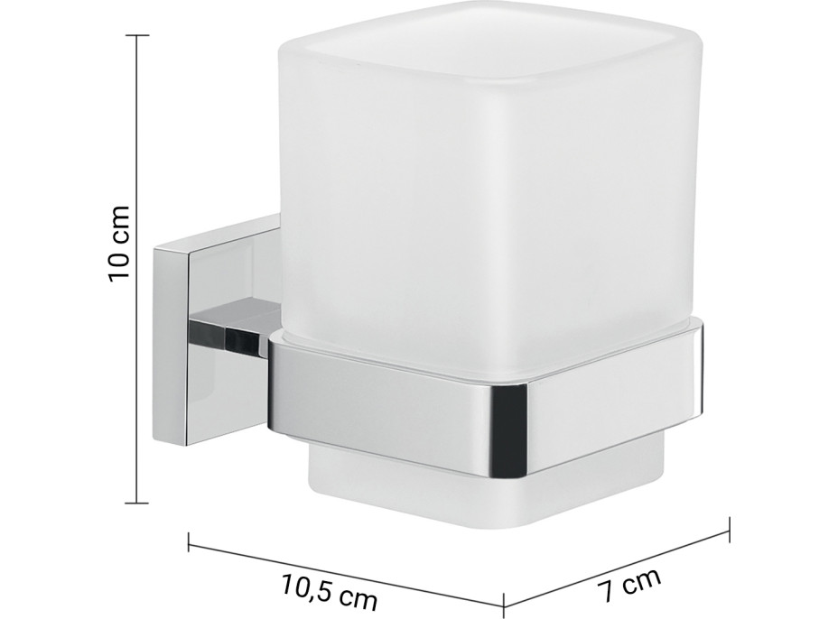 Gedy ELBA pohár, mliečne sklo, chróm A01013