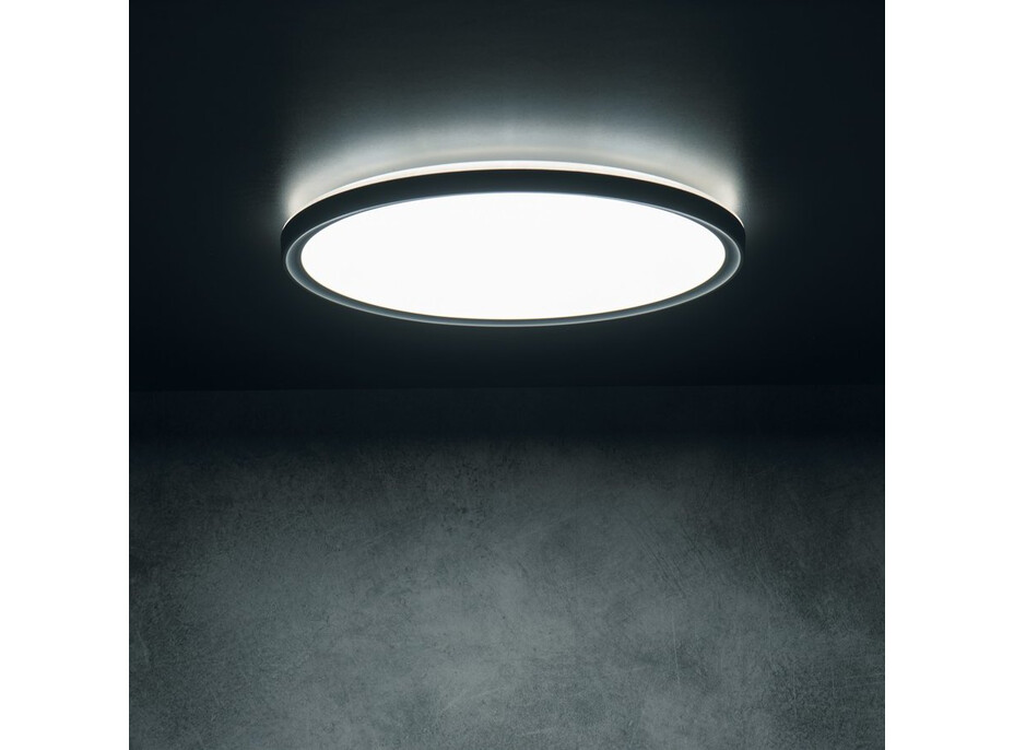 KANLUX AZPO stropné LED svietidlo, ø 290mm, 18, 5W, 3000/4000/6000K, IP54, čierna mat 31515