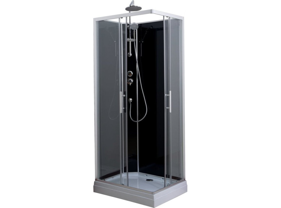 Aqualine GRANVIK obdĺžnikový sprchový box 800x1200x2180mm, číre sklo GG80X120