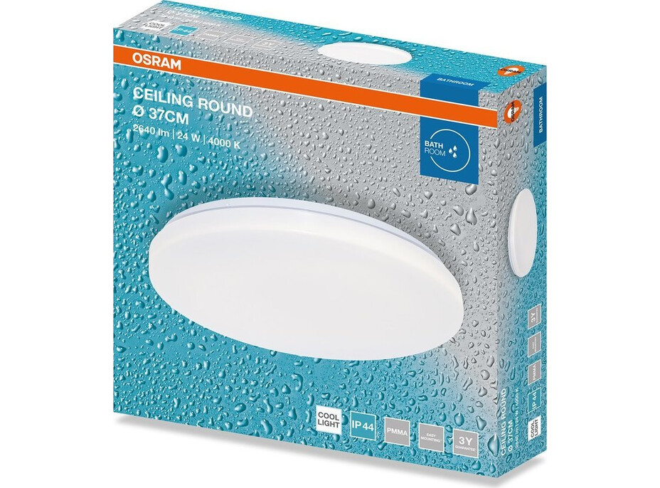 OSRAM Kúpeľňové stropné svietidlo, ø 325mm, OSRAM, 2640lm, 24W, 4000K, IP44 AC832790055