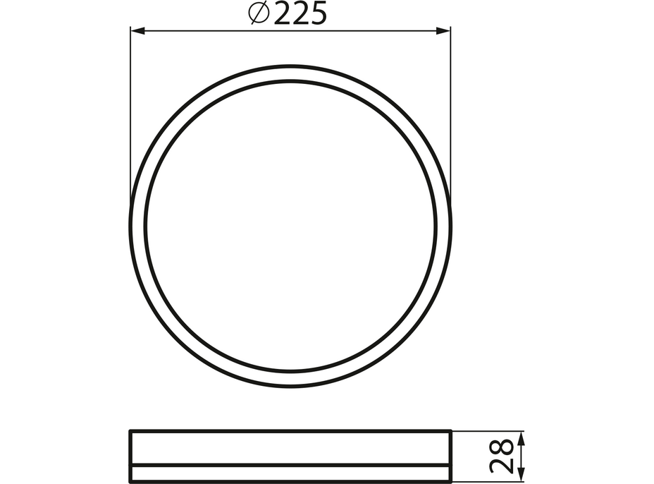 KANLUX AZPO stropné LED svietidlo, ø 225mm, 11, 8W, 3000/4000/6000K, IP54, čierna mat 31513