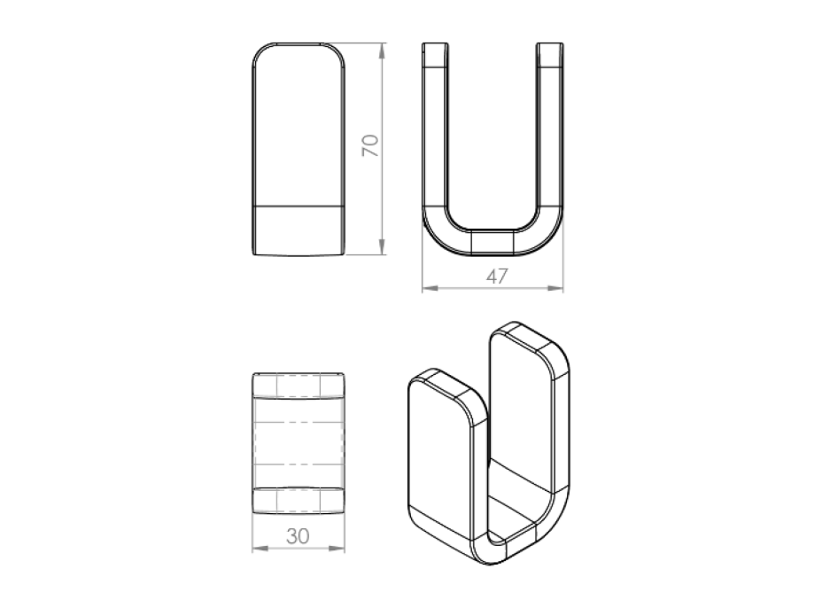 Gedy OUTLINE háčik, čierna mat 322614