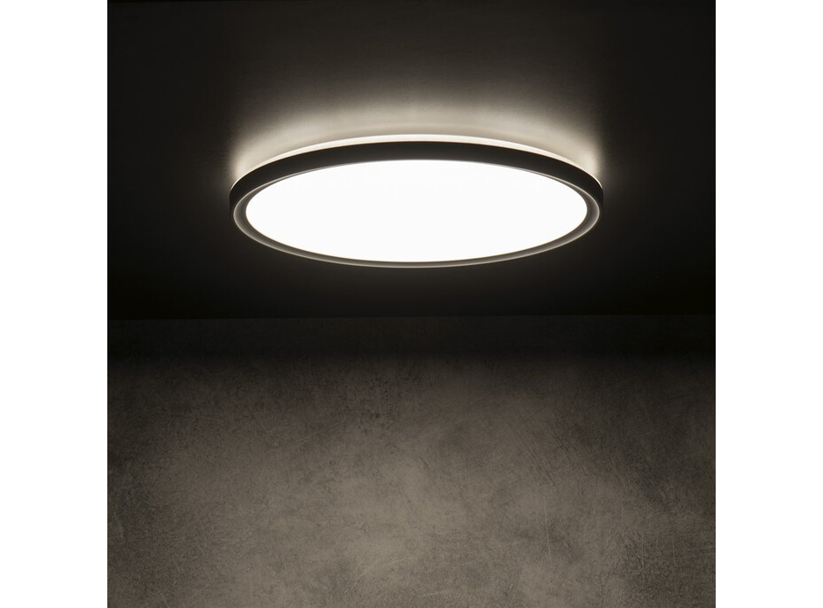 KANLUX AZPO stropné LED svietidlo, ø 225mm, 11, 8W, 3000/4000/6000K, IP54, čierna mat 31513