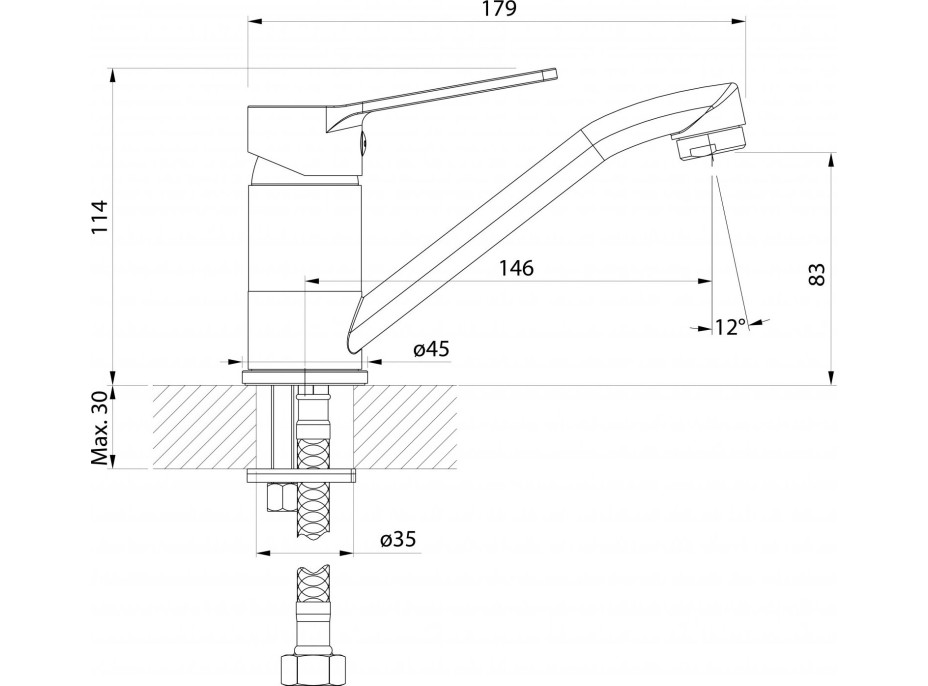 Aqualine SINTRA umývadlová batéria s otočnou hubicou, čierna mat SX001B