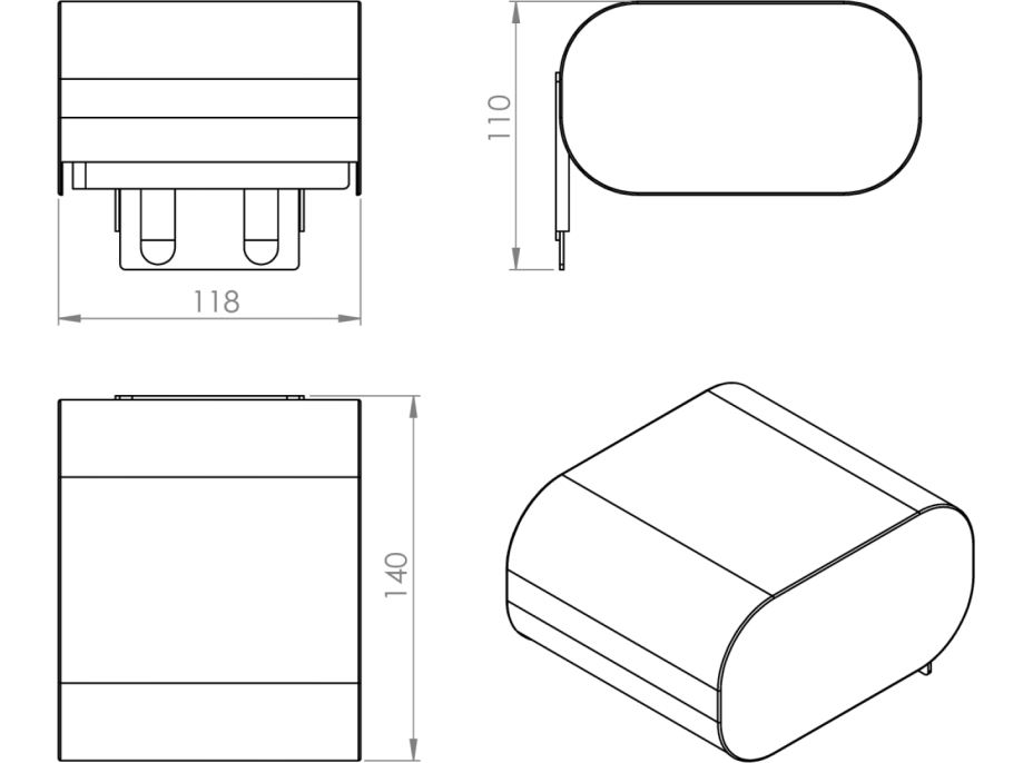 Gedy OUTLINE držiak toaletného papiera s krytom, chróm 322513