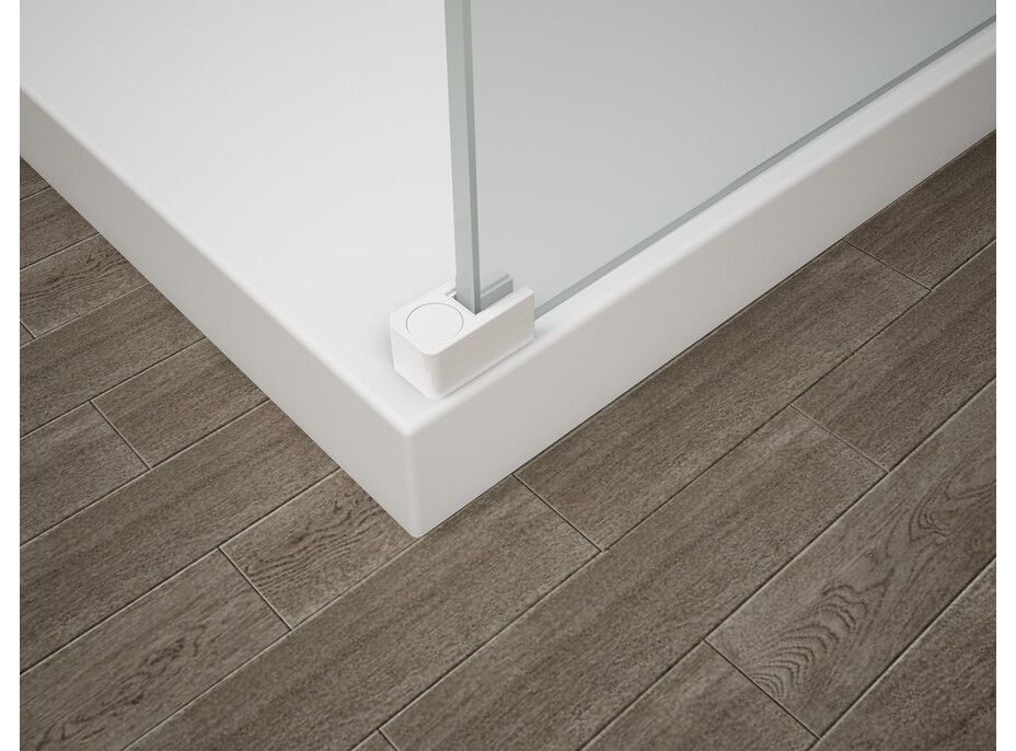 Polysan ESCA WHITE MATT jednodielna sprchová zástena na inštaláciu k stene, dymové matné sklo, 1300 mm ES1413-03