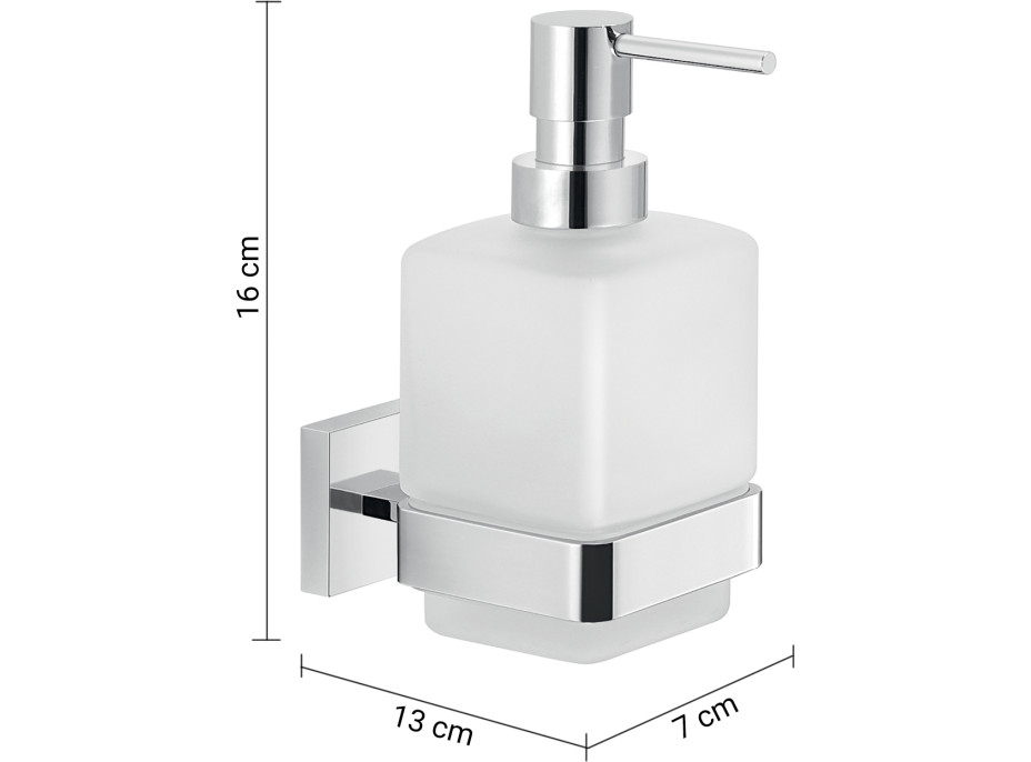 Gedy ELBA dávkovač mydla, mliečne sklo, chróm A08113